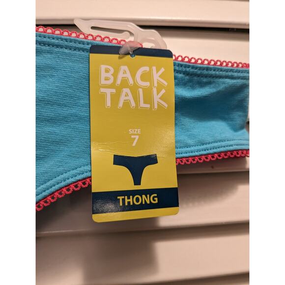 Back Talk blue Santa Baby Christmas theme g-string thong Women's Size 7 Large - Picture 2 of 4